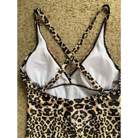 True Colours by La Moda Leopard One Piece Swimsuit‎ Tan, Black Size XL - Picture 6 of 12
